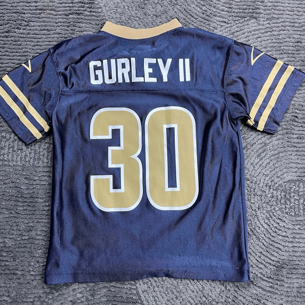 Los Angeles Rams #30 Gurley II Youth Medium Jersey Navy Gold NFL Team Apparel